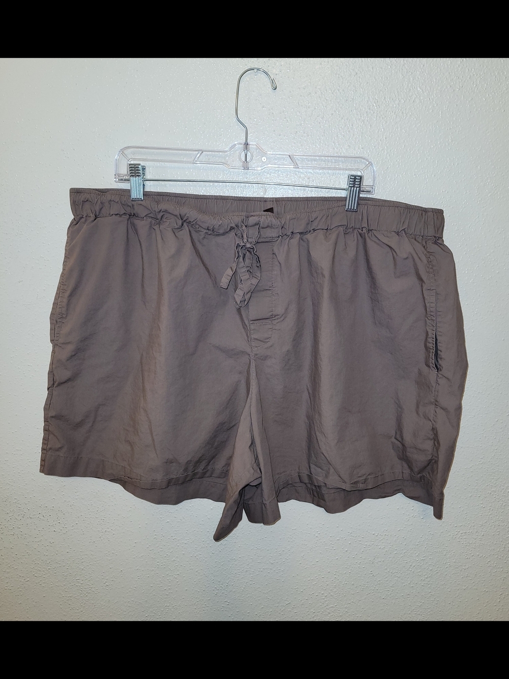 SKIMS Cotton Poplin Pull-On Boxer Shorts Taupe 2X Women's Lounge Sleep